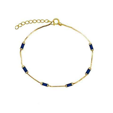 Gold filled bracelet with blue stones
