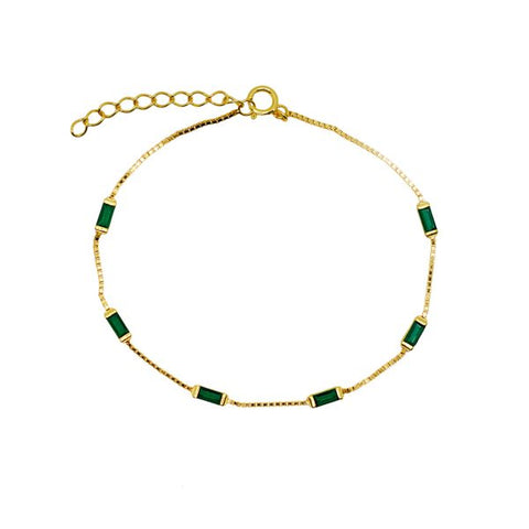 Gold filled green stone bracelet