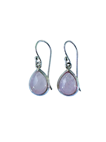 Rose quartz teardrop earrings