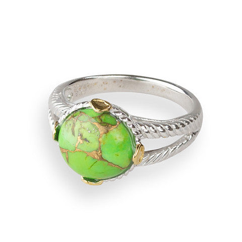 Green copper turquoise ring deals