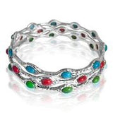 Green turquoise stackable bangle