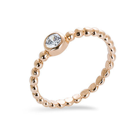 14 carat rose gold filled balls cubic zirconia stackable ring
