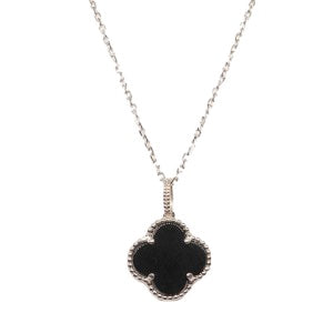 Onyx clover necklace