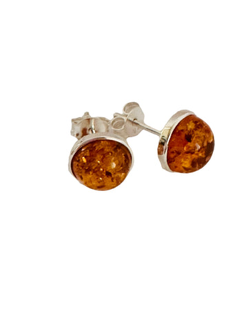 Amber stud earring