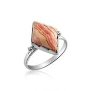 Diamond shape pink ring