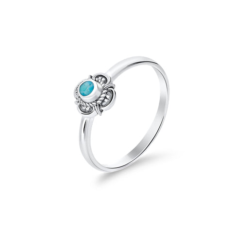 Petite turquoise & sterling silver ring