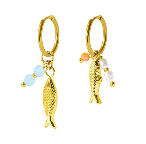 Gold fish earring