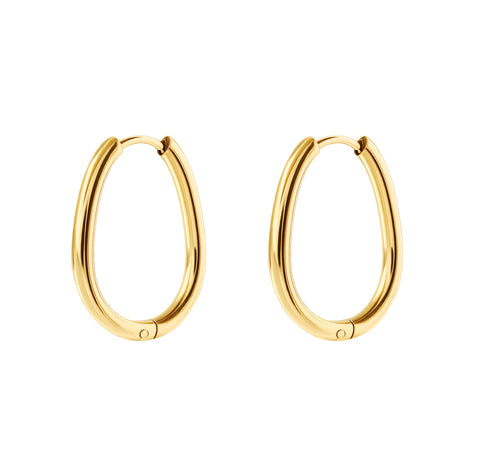 Oval hoop earring