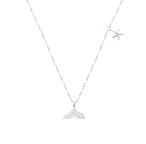 Silver Whale tale necklace