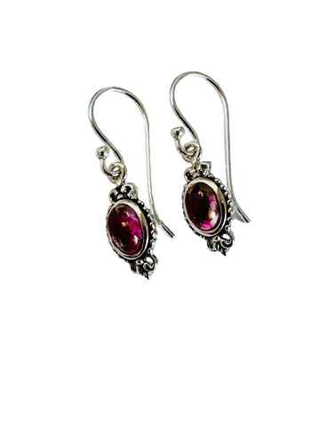 Fuchsia silver earrings