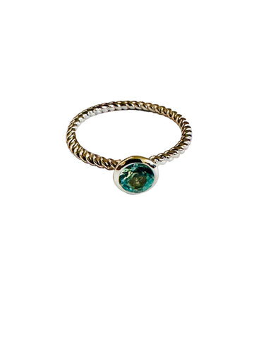 Blue topaz stacker ring