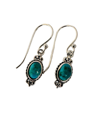 Turquoise oval drop earrings