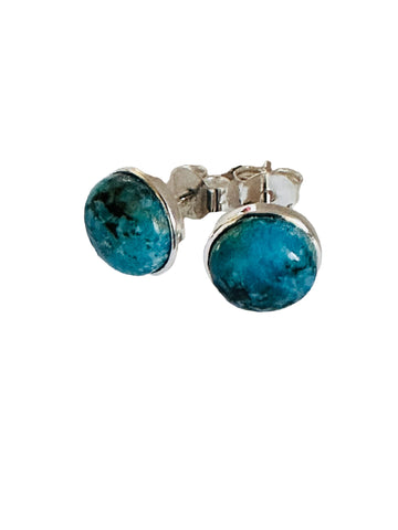 Turquoise button stud earrings