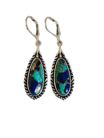 Turquoise and lapiz drop earrings