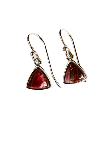 Fuchsia Pink triangle earrings