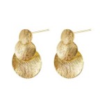 Gold three circle earring
