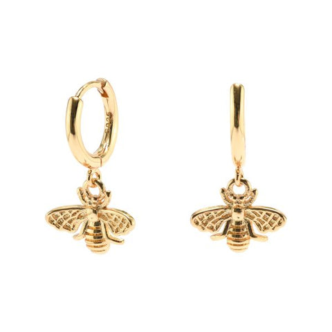 Gold bee earrings