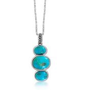 Unique three turquoise necklace