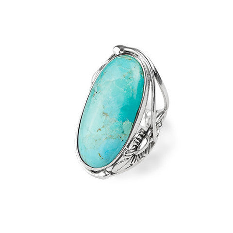 Oval turquoise & sterling silver ring