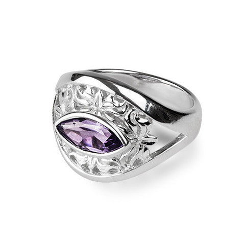 Amethyst & sterling silver elegant ring