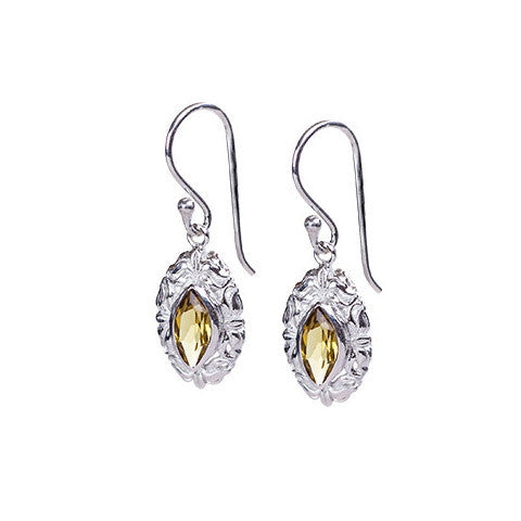 Cognac & sterling silver elegant drop earrings