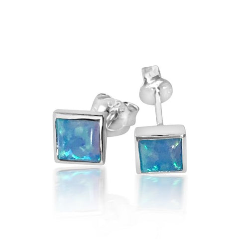 Petite square opalite earring