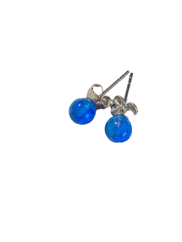 Vibrant blue opalite stud earrings