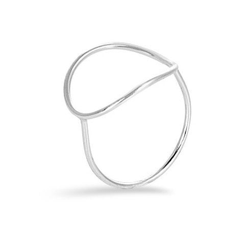 Sterling silver oval cutout ring
