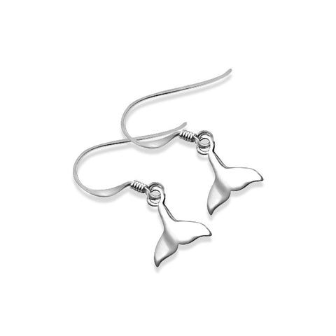 Sterling silver whale tale earrings