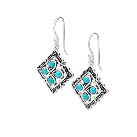 Turquoise & sterling silver quarter earrings