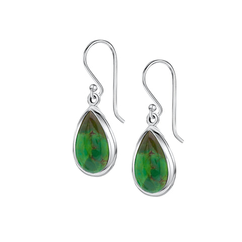 Sterling silver green turquoise earrings