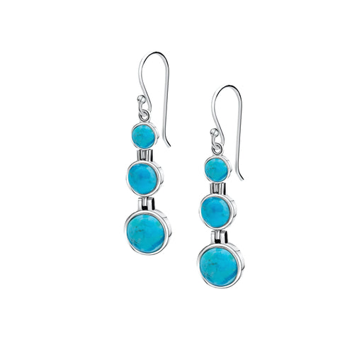 Stunning blue turqoise tri earring