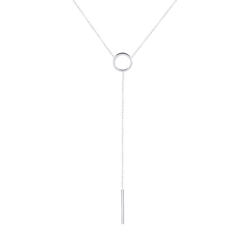 Sterling silver circle & bar necklace