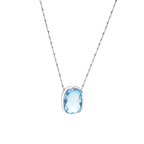 Blue topaz & sterling silver necklace