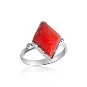 Diamond coralstone ring