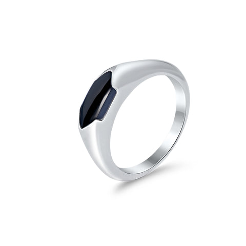 Sterling silver & black onyx ring