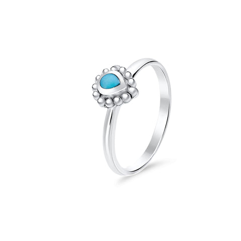 Turquoise & sterling silver tear drop ring