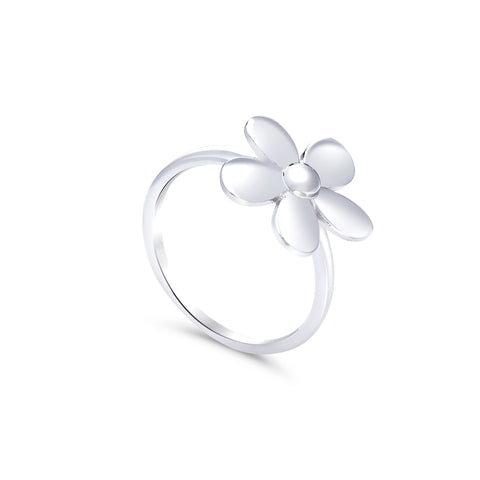 Sterling silver petite flower ring