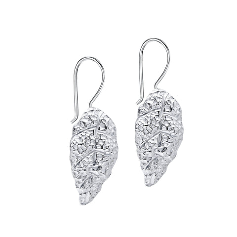 Sterling silver leaf earrings