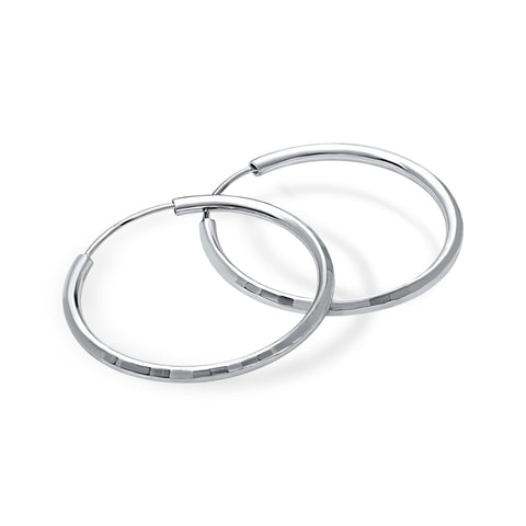 Sterling silver shimmer hoop earrings