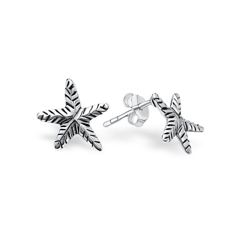 Sterling silver starfish earrings