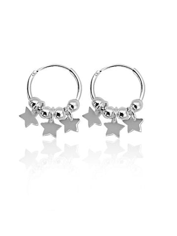 Small Star Hoop Earrings