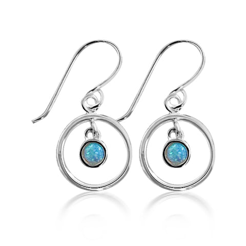 Blue opalite sterling silver earrings